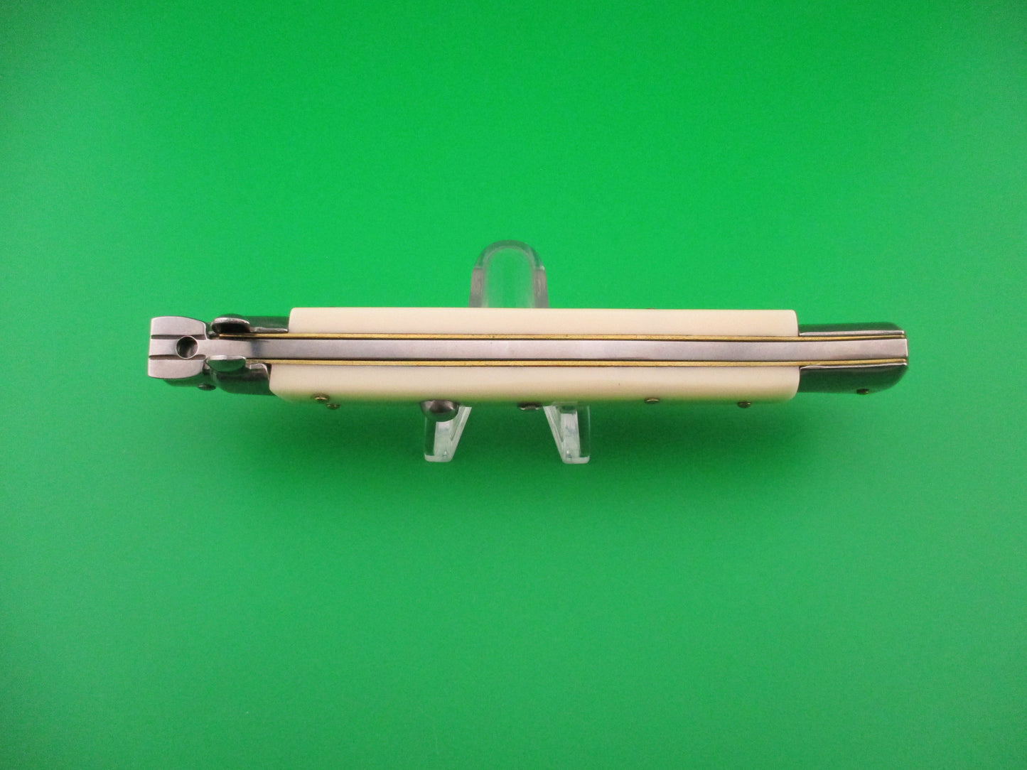 FRANK B ITALY 28cm Italian Stiletto Swivel bolster Dagger camel bone automatic knife