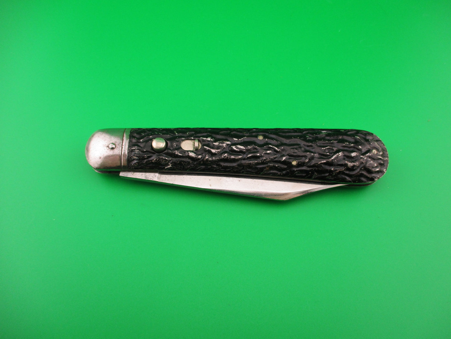 PRESTO SMALL STAMP Rare Early All metal Hunter Vintage switchblade knife