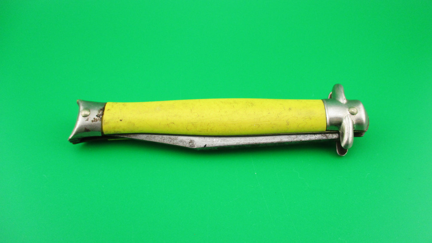 Colonial SHUR SNAP 4th Gen Bowtie Yellow Vintage switchblade knife