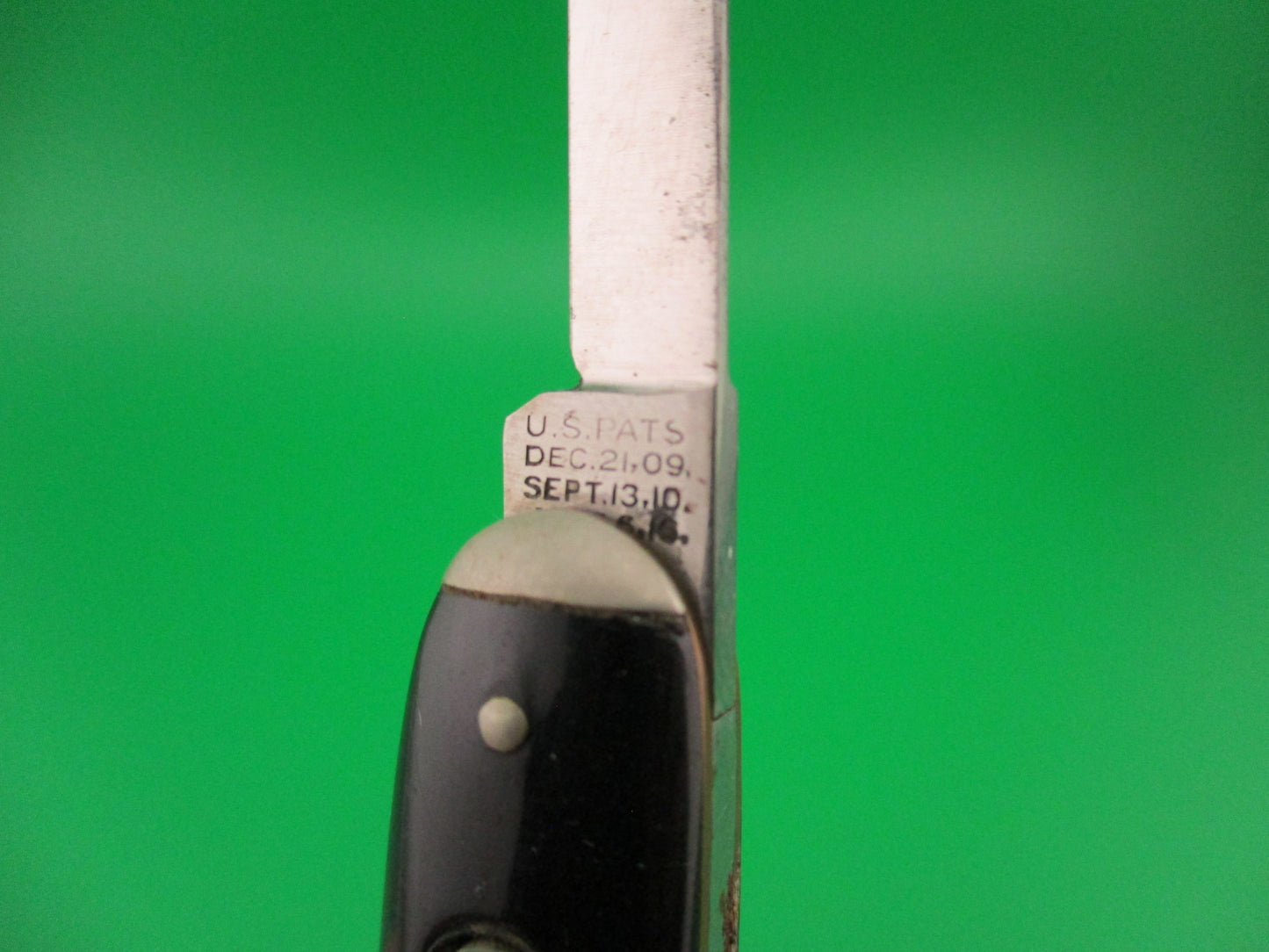 Schrade Cut Co Medium Double Black tip bolster Keever Starch automatic knife w purse