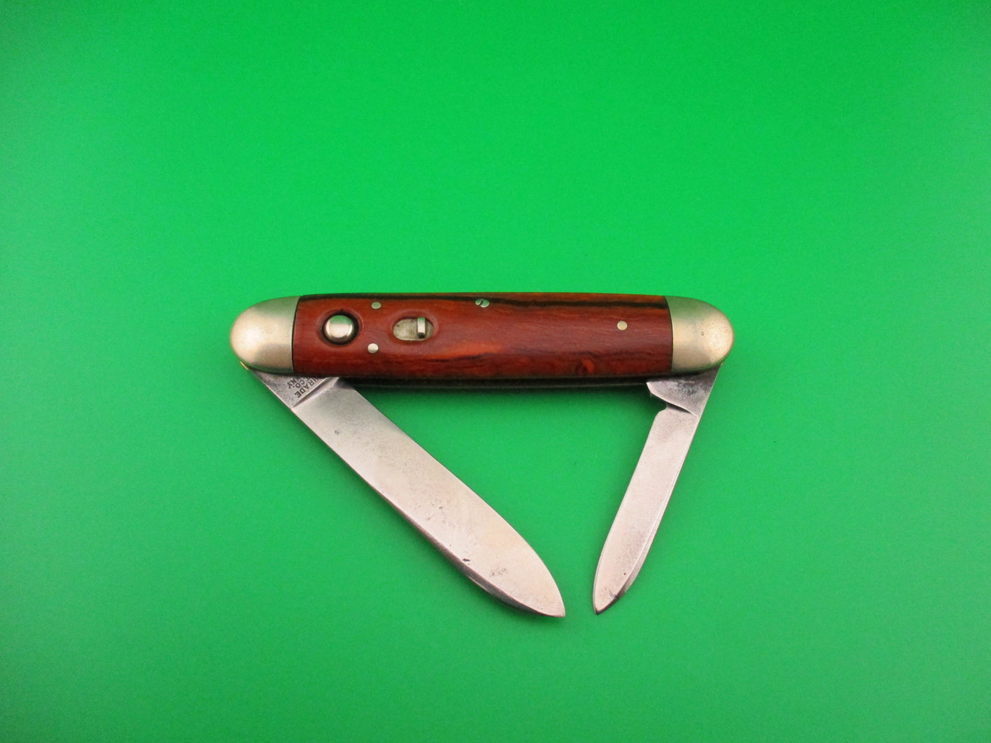 Early SCHRADE CUT CO Large 3 3/4" double switchblade Cocobolo w Full Bolsters