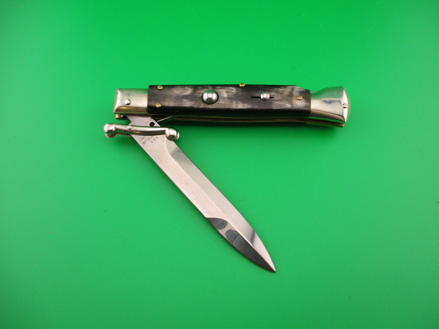 AGA CAMPOLIN 23cm Italian Swing Guard Horn Bayonet blade automatic knife