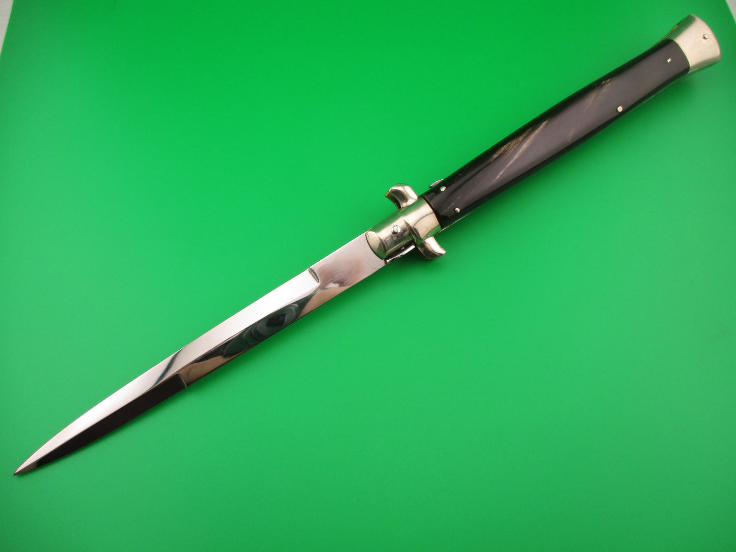 z AGA CAMPOLIN 33cm Picklock Stiletto Brown streaked horn NOS automatic knife