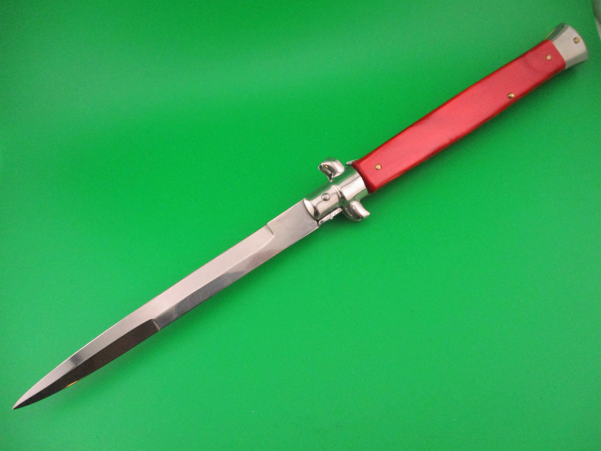 MADE IN ITALY 33cm Italian Swivel Bolster RED acrylic automatic knife