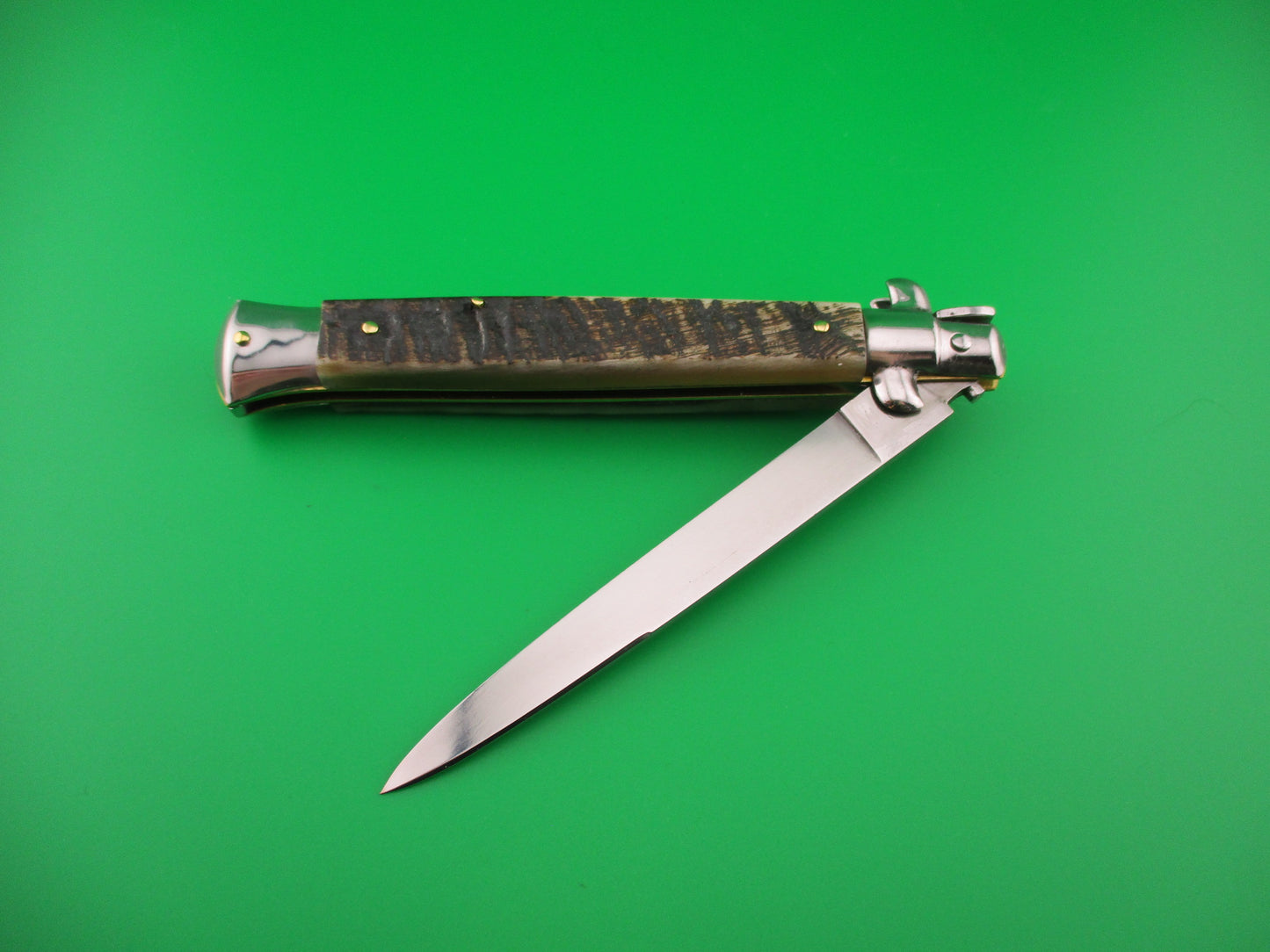 STILETTO ITALY 27cm Italian Swivel Bolster Rams horn automatic knife