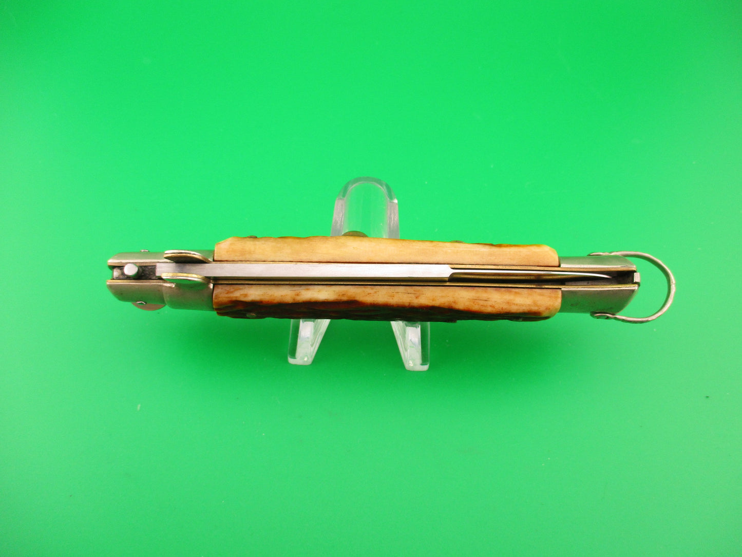 STAINLESS STEEL 23cm Japanese picklock 1960s Vintage bone automatic knife