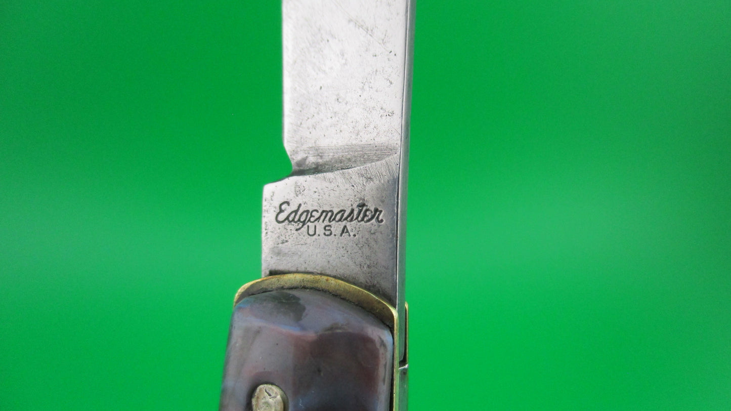 Edgemaster Fishtail Purple & green swirl 1950s American switchblade knife