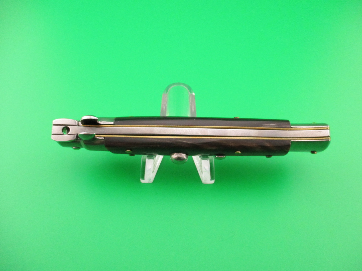 FRANK B 23cm Italian Dagger Stiletto horn swivel bolster automatic knife