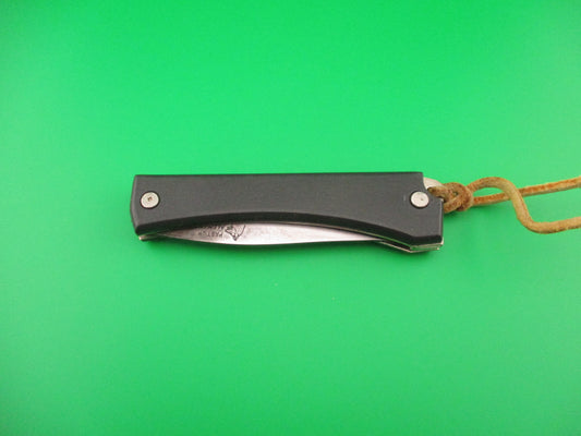 PASTOR ALEMAN 20cm Black Cord pull Coil Spring vintage automatic knife