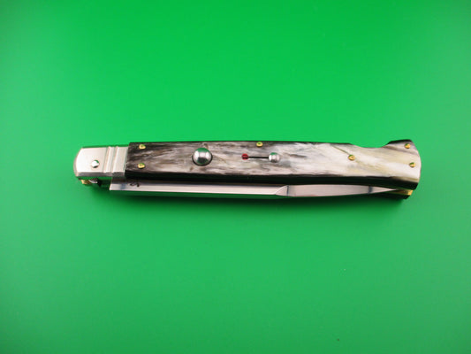 DM Dolphin 28cm Italian SHARK Bayonet lockback Horn handled automatic knife