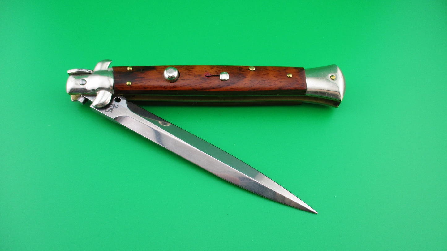 Walts LATAMA (Cat) 28cm Italian stiletto Dagger Blade Cocobolo wood switchblade knife