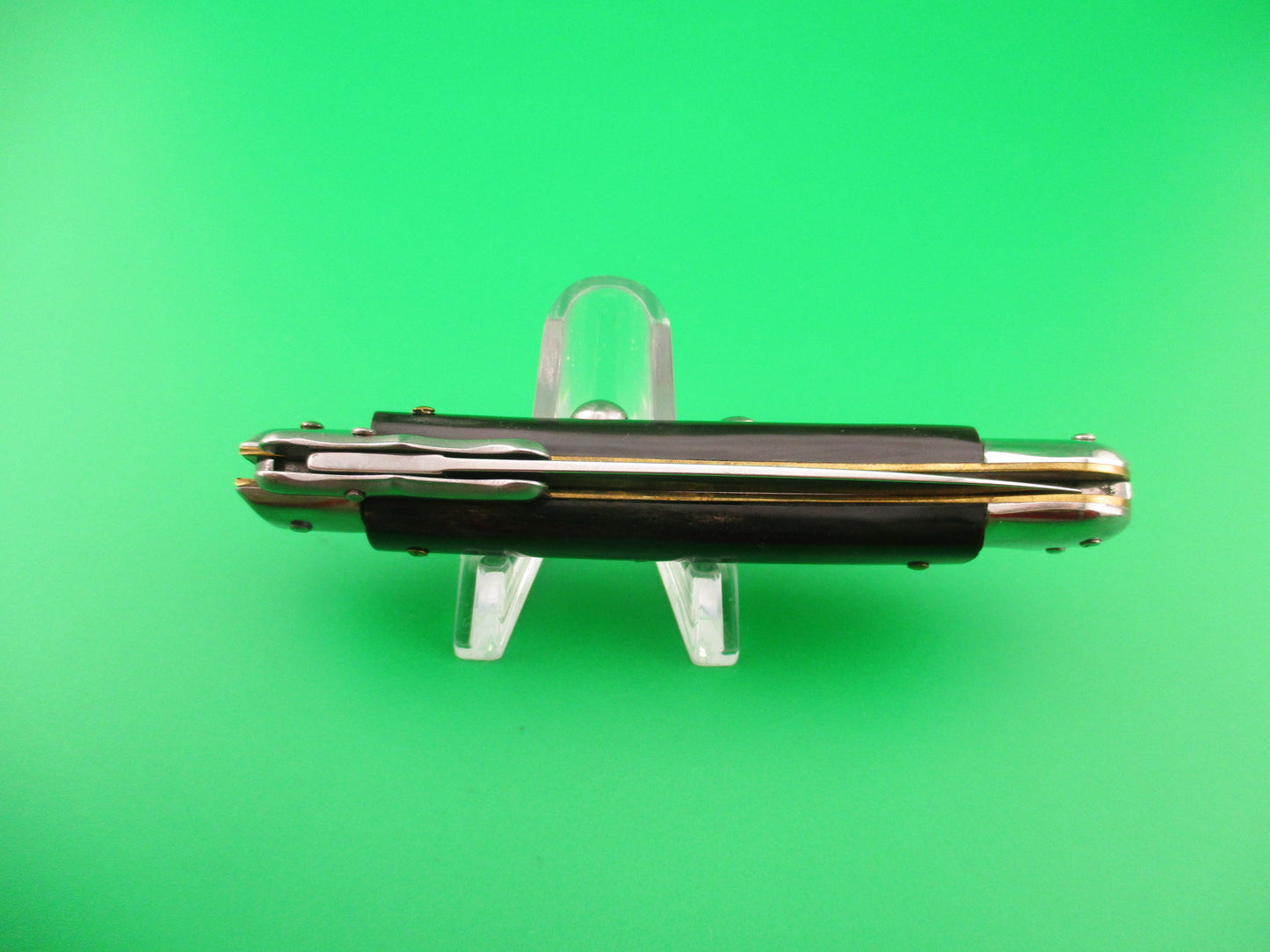 z AKC ITALY 19cm Italian Medici Swing Guard Horn handled automatic knife