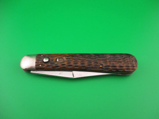 Schrade Hunting Knife pattern #1613 3/4 Saber grind Bone switchblade