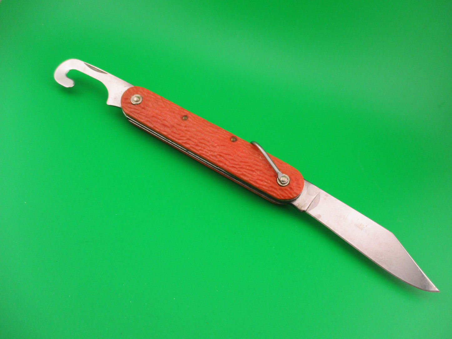 CAMILLUS vintage MC1 Orange paratrooper automatic knife with hook blade