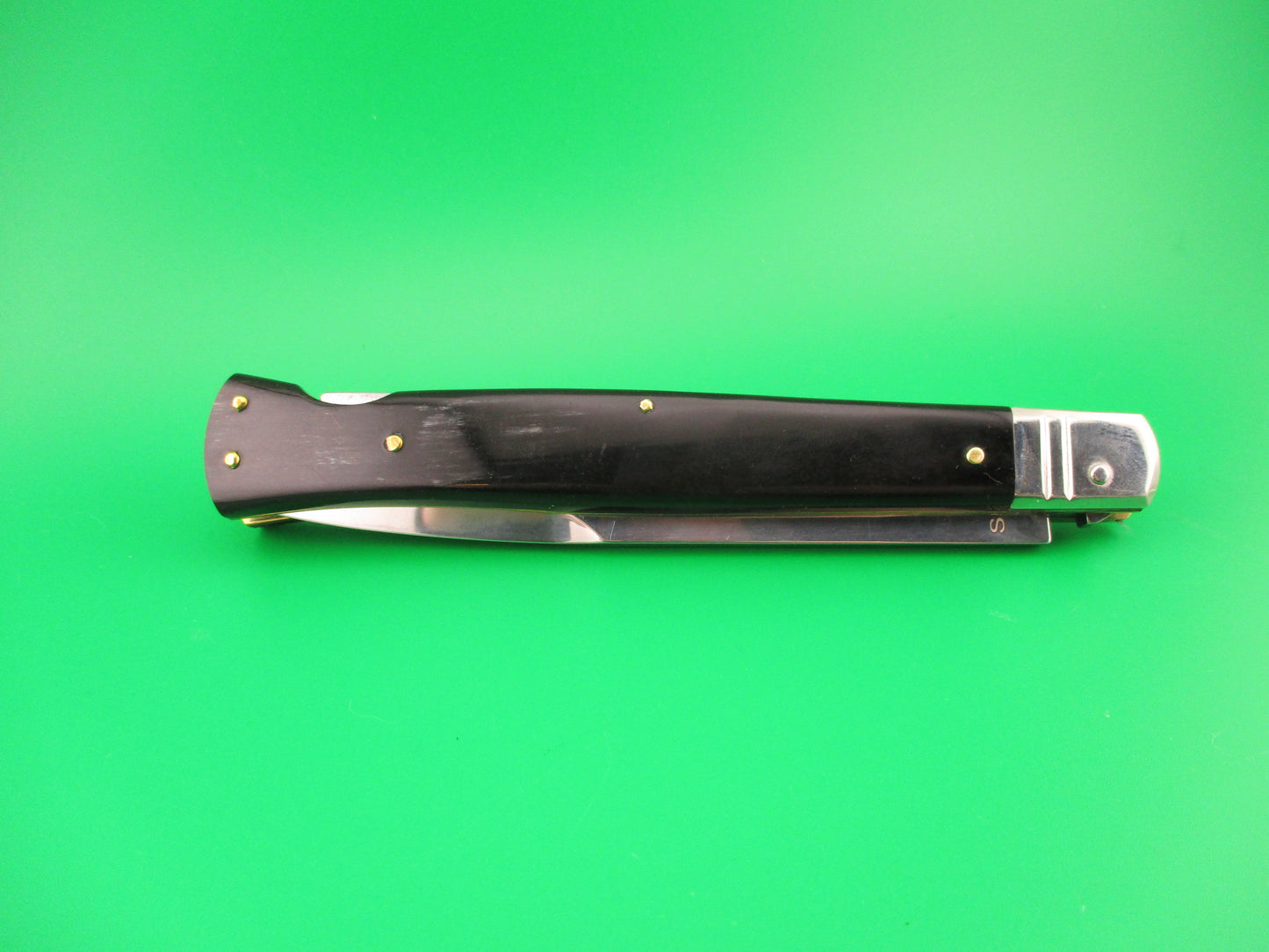 DM Dolphin 28cm Italian SHARK Bayonet lockback Horn handled automatic knife