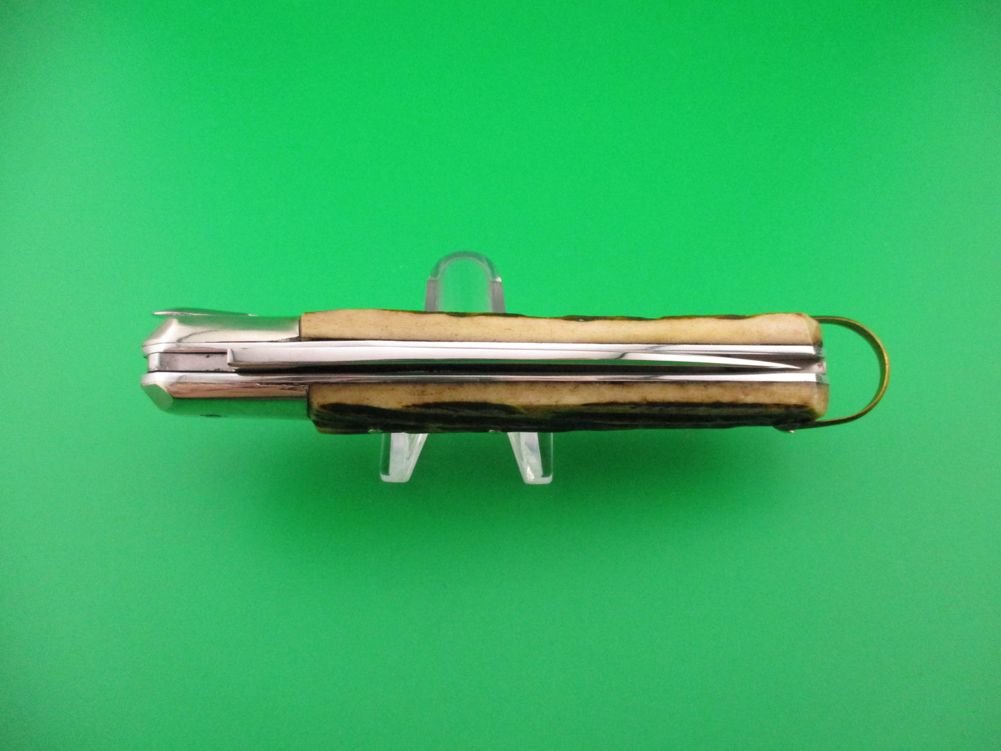 ST ETIENNE INOX 23cm French Coffin Lever Jigged bone vintage automatic knife