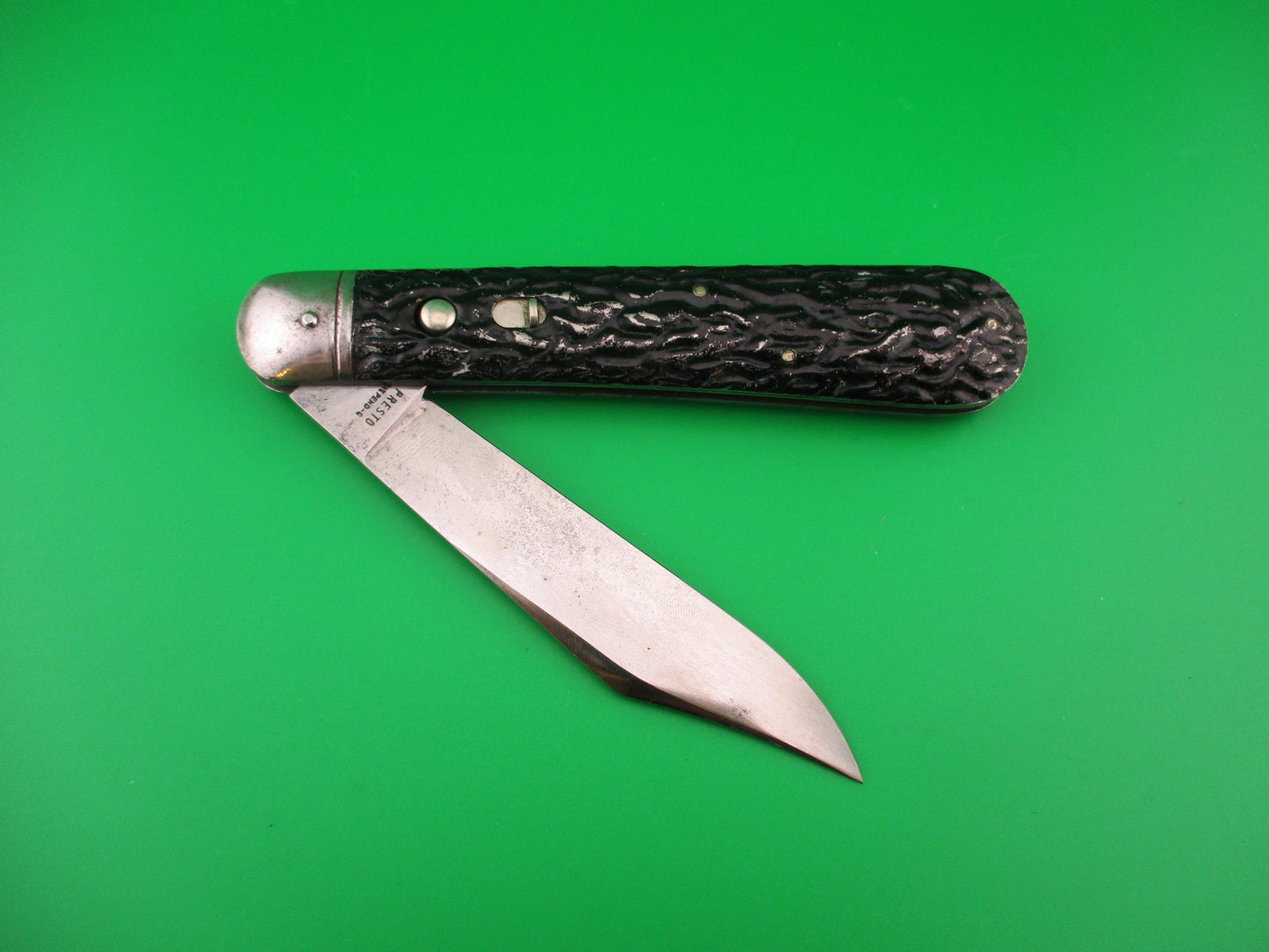 PRESTO SMALL STAMP Rare Early All metal Hunter Vintage switchblade knife