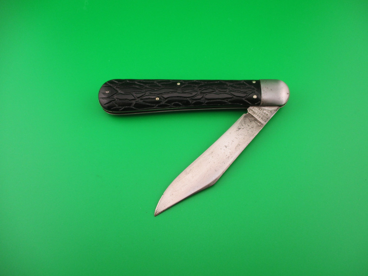 PRESTO Hunter Black Wormgroove scales Vintage Schrade automatic knife