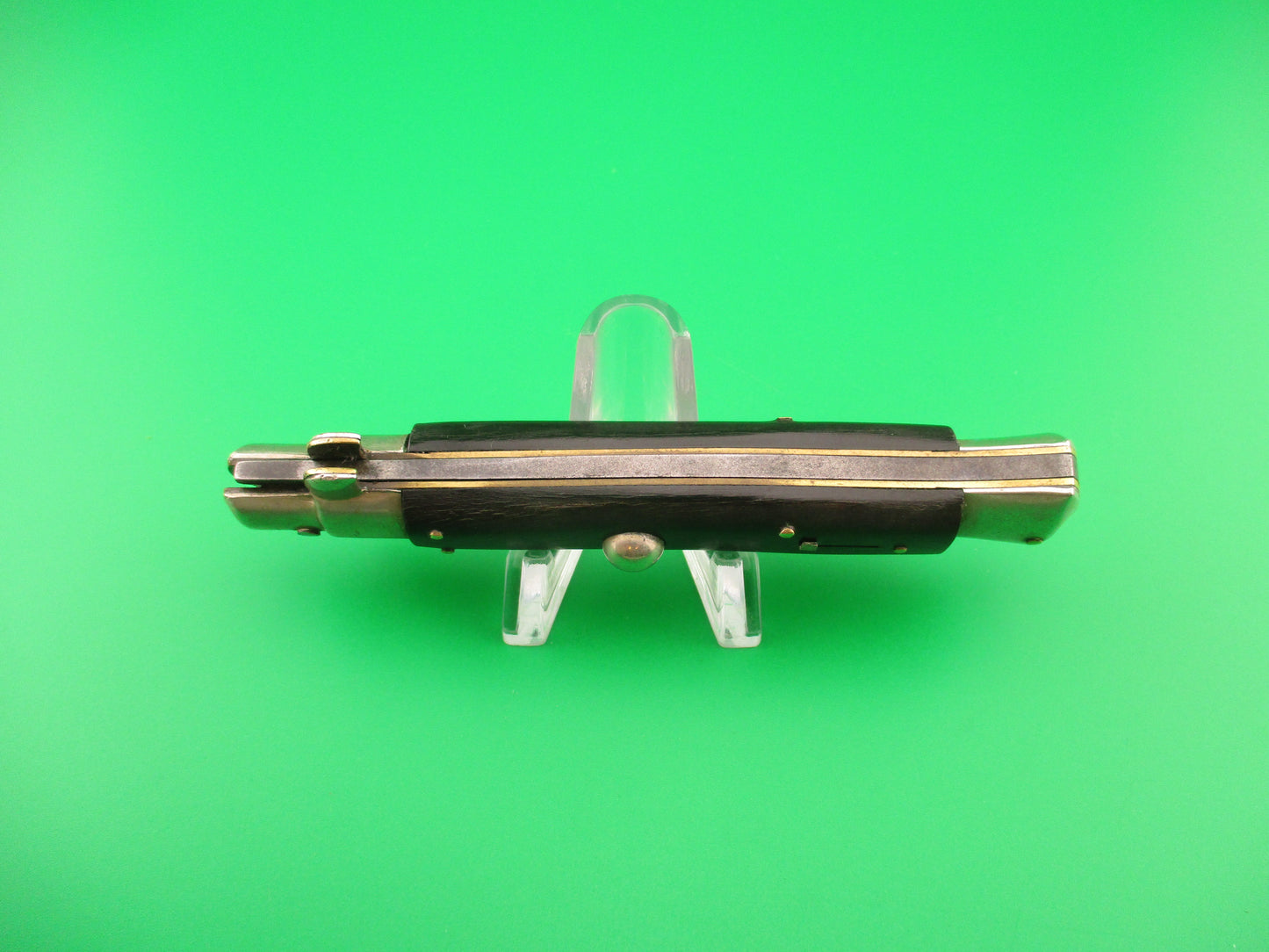 INOX PATENT 19cm Italian BOBC 1960s Vintage black horn automatic knife