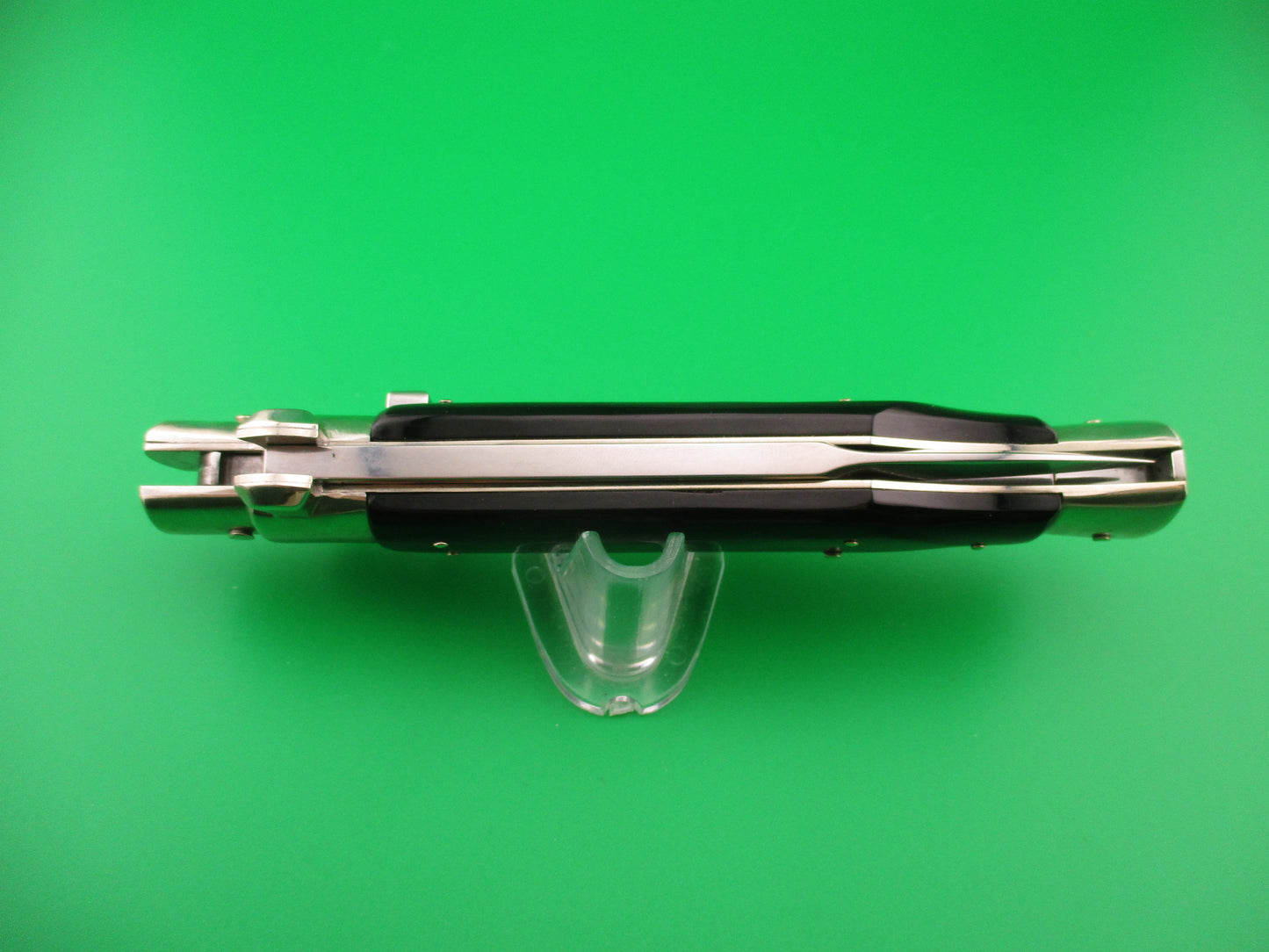 AGA CAMPOLIN 29cm Italian BLACK WIDOW Fulcrum Wasp Square button Dark horn automatic knife