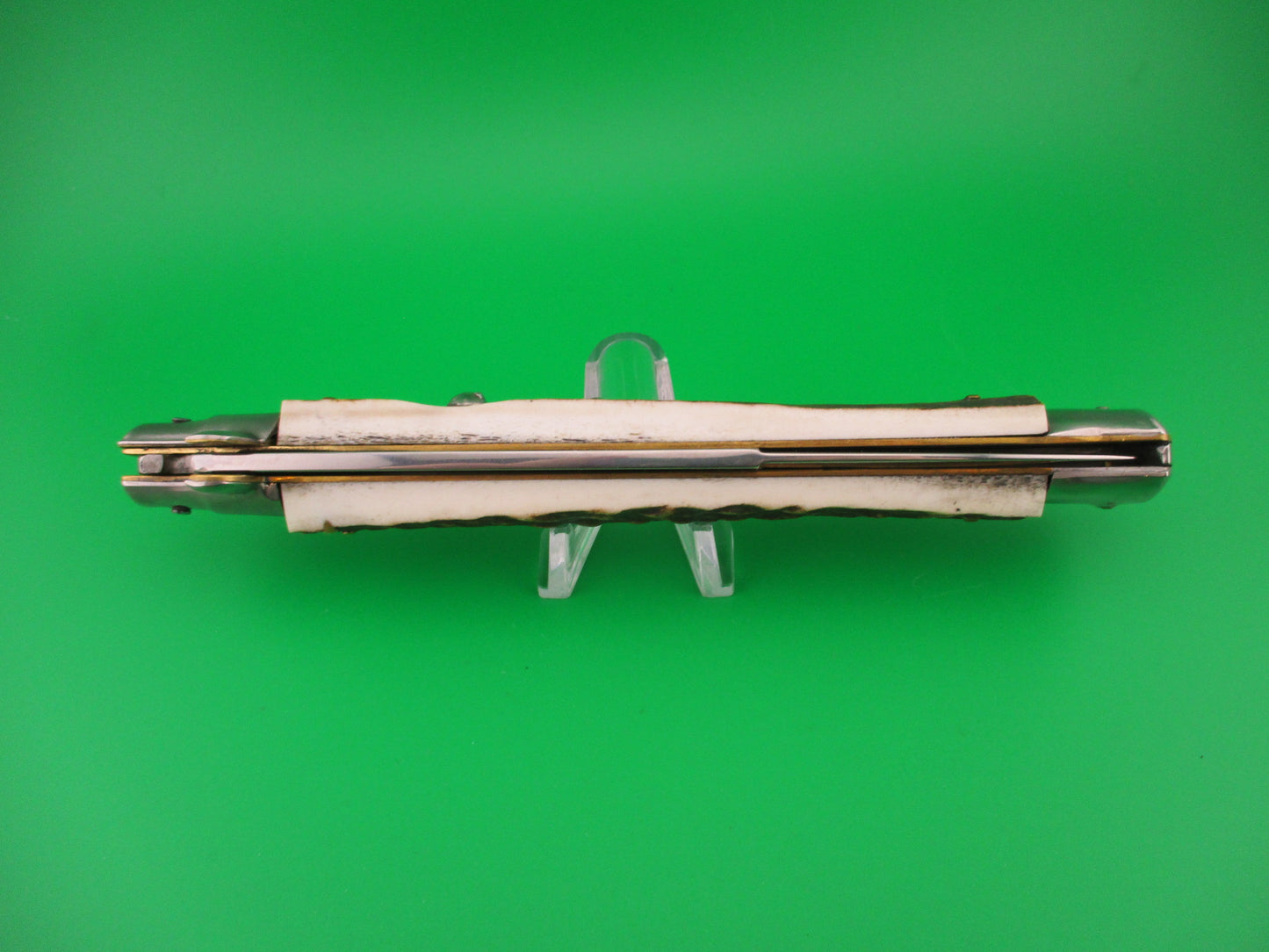 MANIAGO ITALY 33cm Quality Italian Stiletto Stag swivel nickel silver bolsters automatic knife