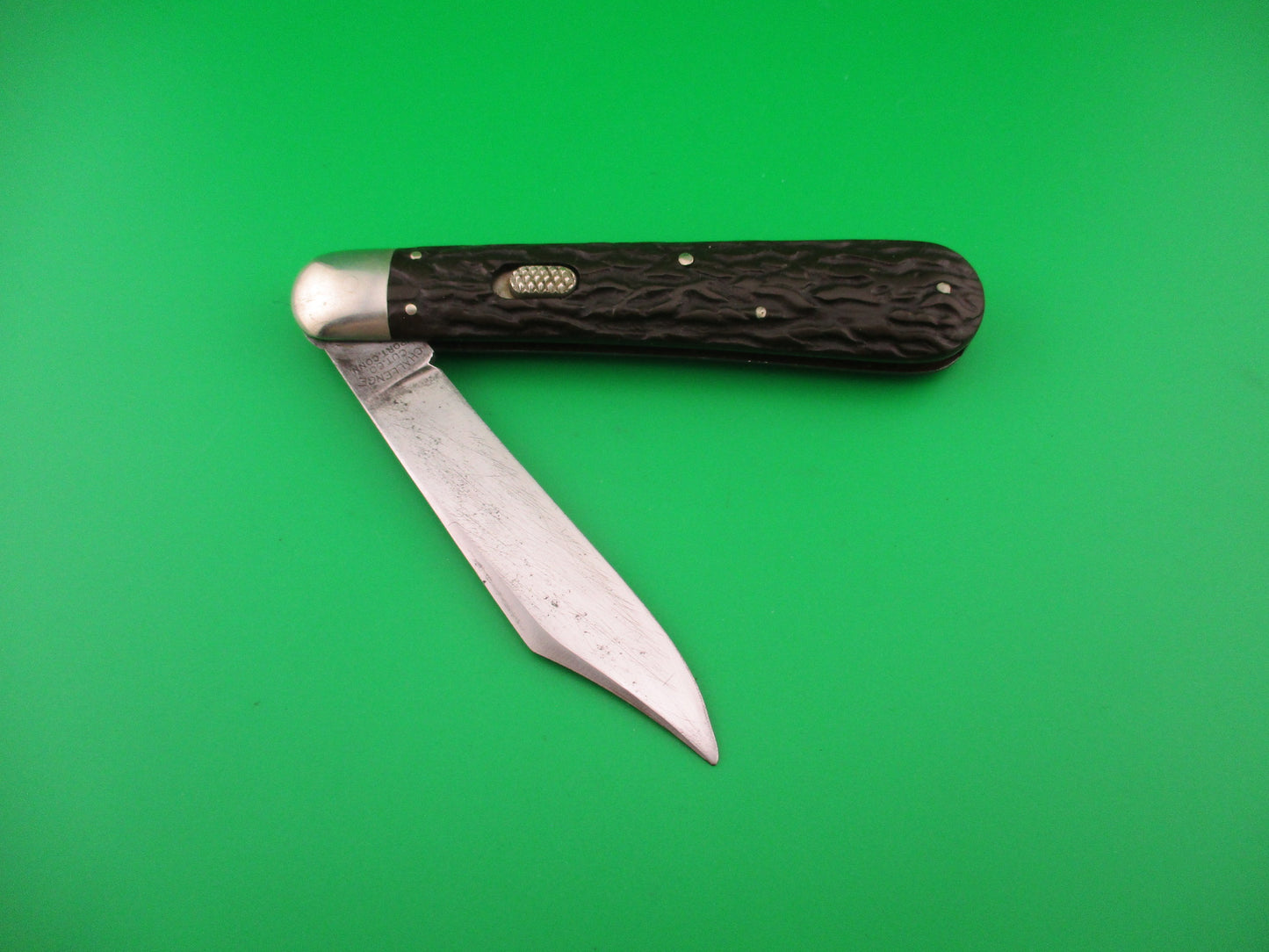 CHALLENGE CUT CO FLYLOCK Antique Hunter Black Switchblade knife