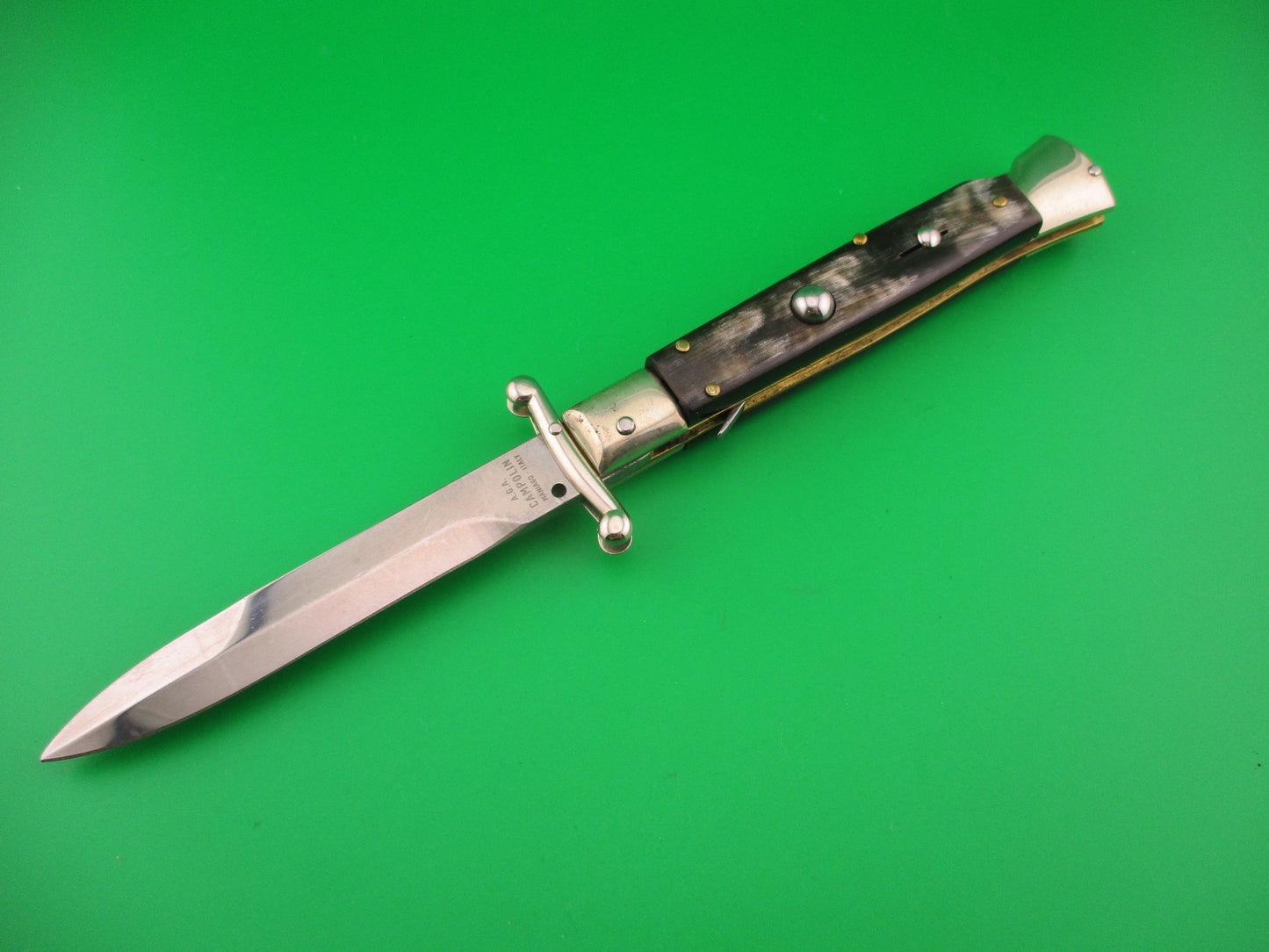 AGA CAMPOLIN 23cm Italian Swing Guard Horn Bayonet blade automatic knife
