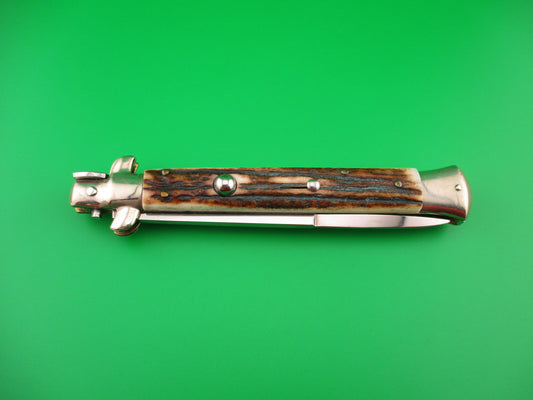 AGA CAMPOLIN MANIAGO ITALY 2017 28cm Italian Picklock stag automatic knife