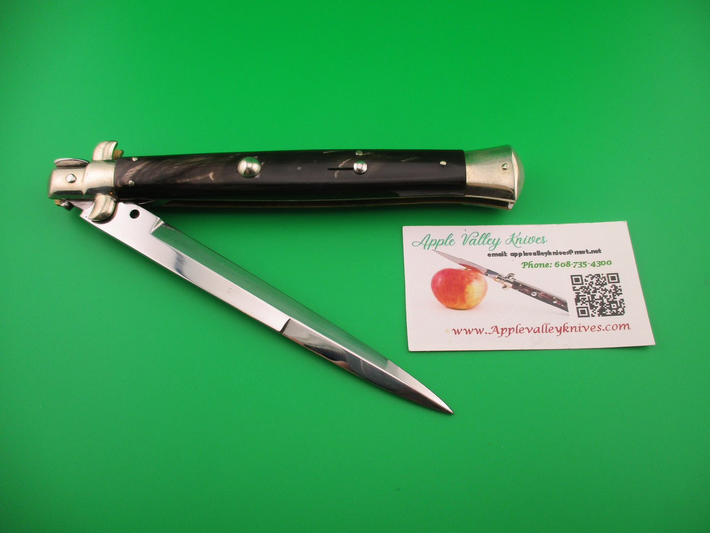 z AGA CAMPOLIN 33cm Picklock Stiletto Brown streaked horn NOS automatic knife