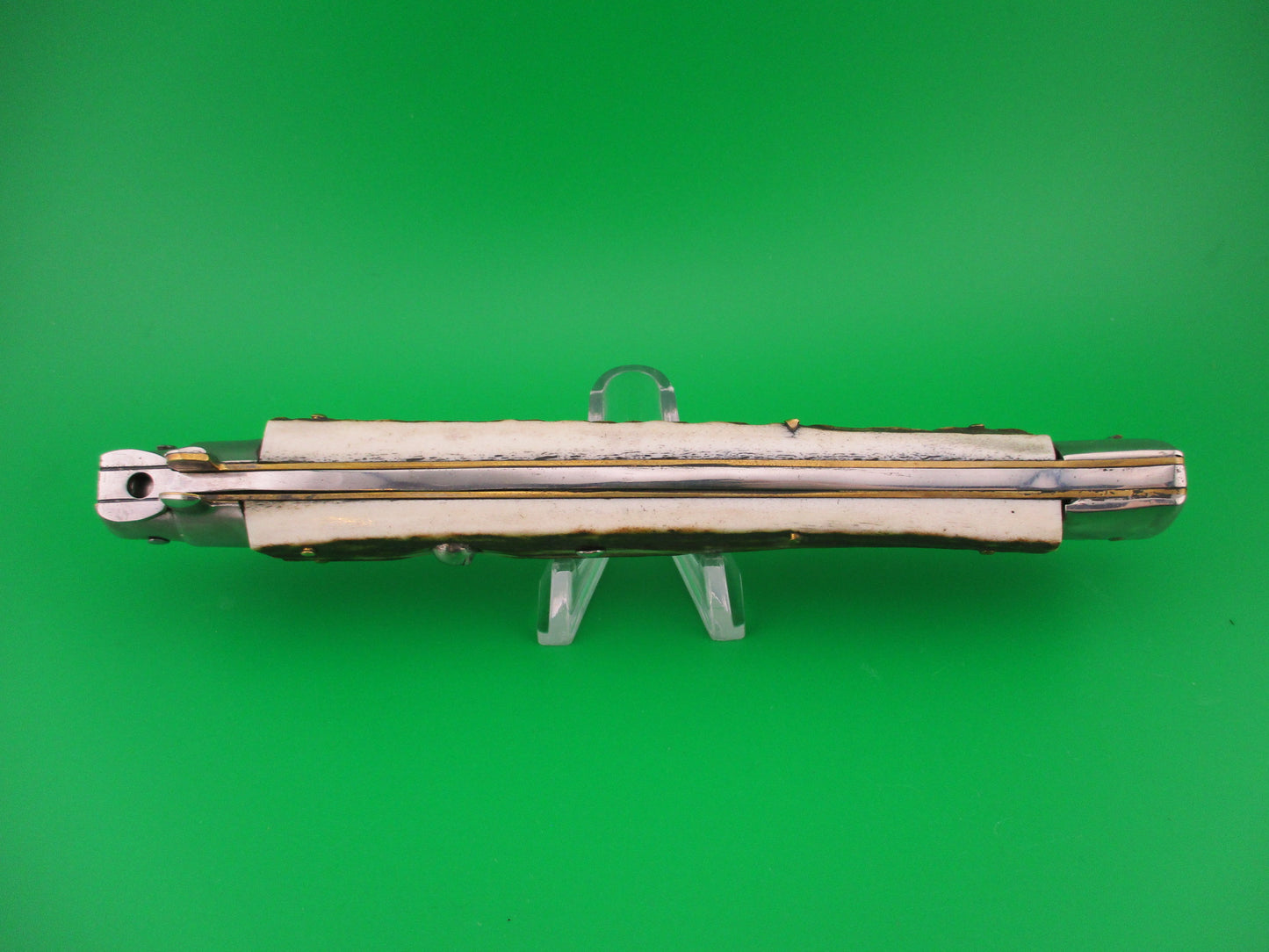 MANIAGO ITALY 33cm Quality Italian Stiletto Stag swivel nickel silver bolsters automatic knife