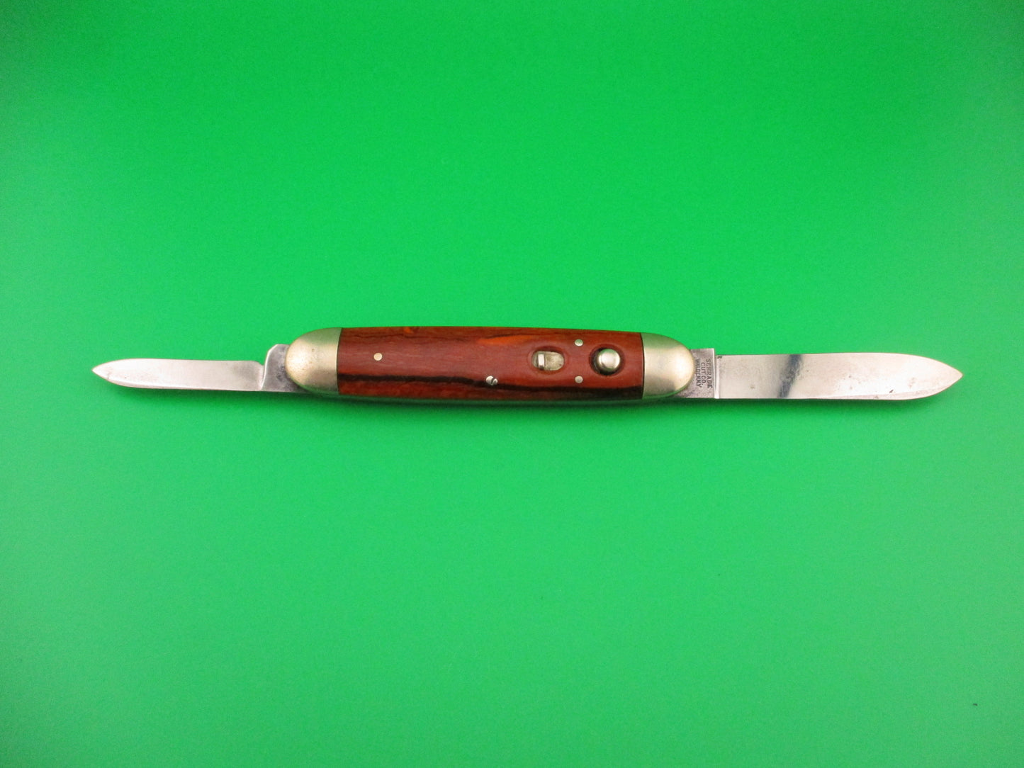 Early SCHRADE CUT CO Large 3 3/4" double switchblade Cocobolo w Full Bolsters