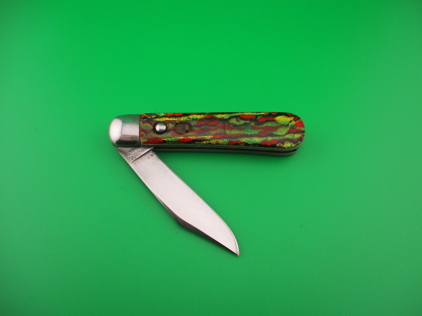 SCHRADE CUT CO Scout Christmas Tree Celluloid vintage automatic knife
