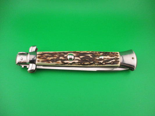 ROSTFREI ITALY 38cm Italian Transitional Stag swivel bolster vintage automatic knife