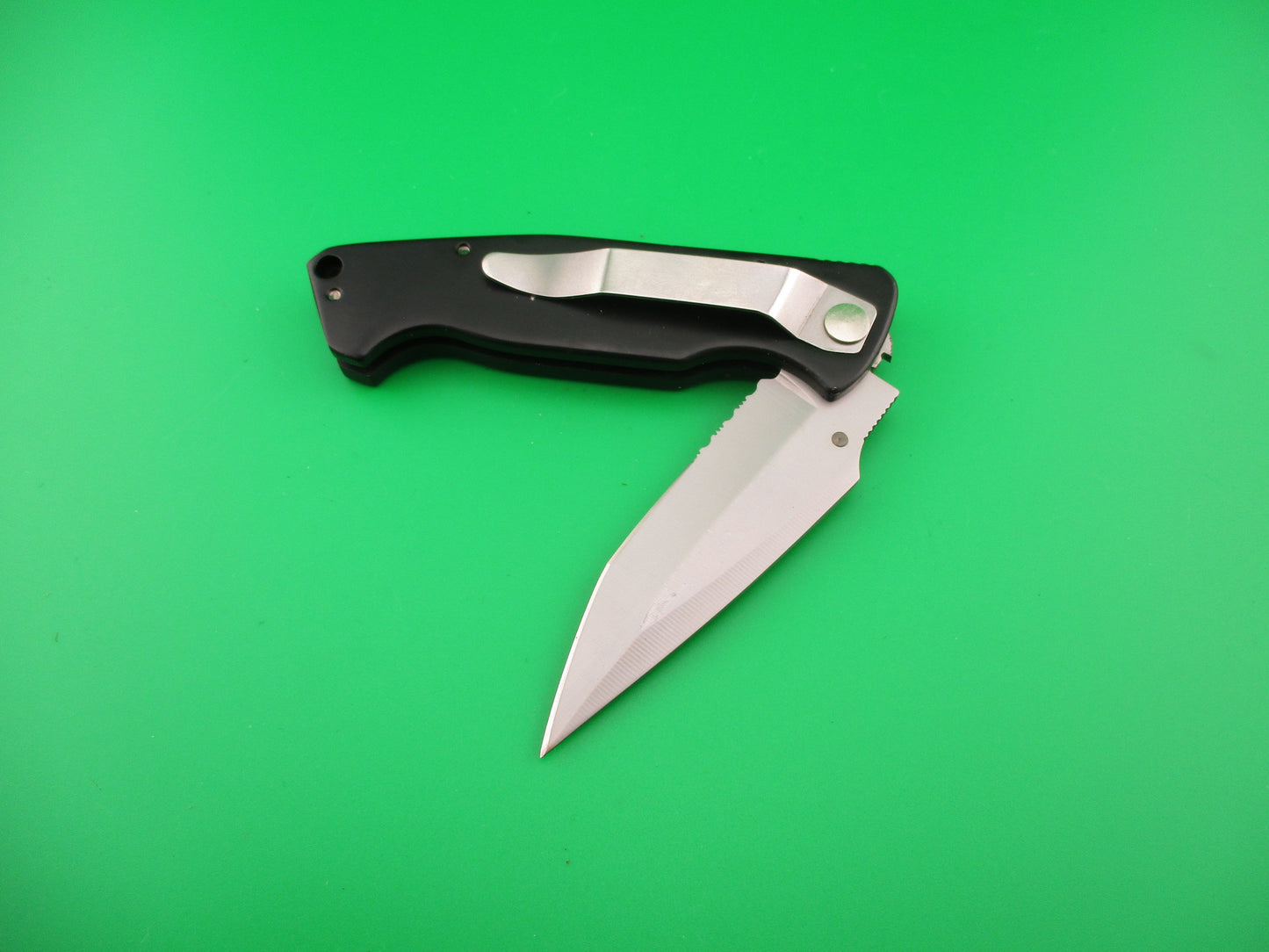 STAINLESS 8" COLT M-16 style Hidden Release DA Lockback automatic knife w Boot clip