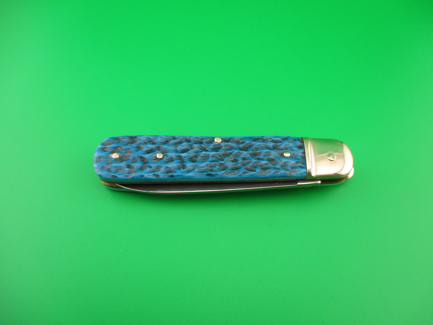 z BOKER TREE BRAND CLASSIC 712 11cm German Lever automatic knife Blue jigged bone