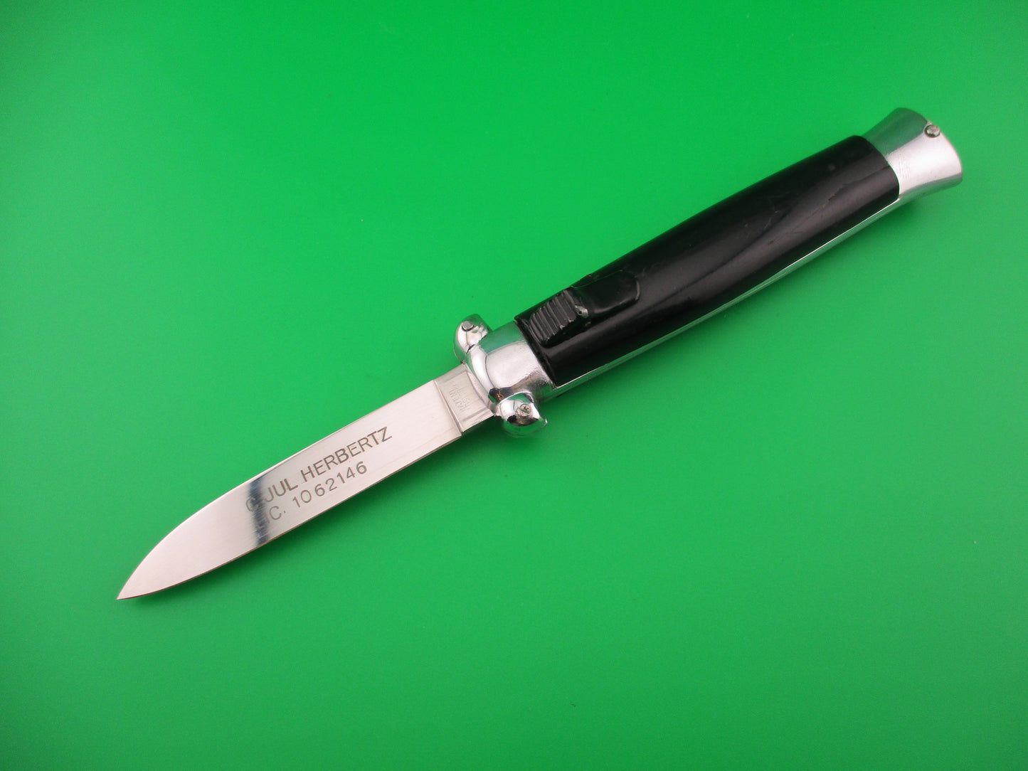 C JUL HERBERTZ PATENT ROSTFREI 21cm Italian Etched OTF DA Black automatic