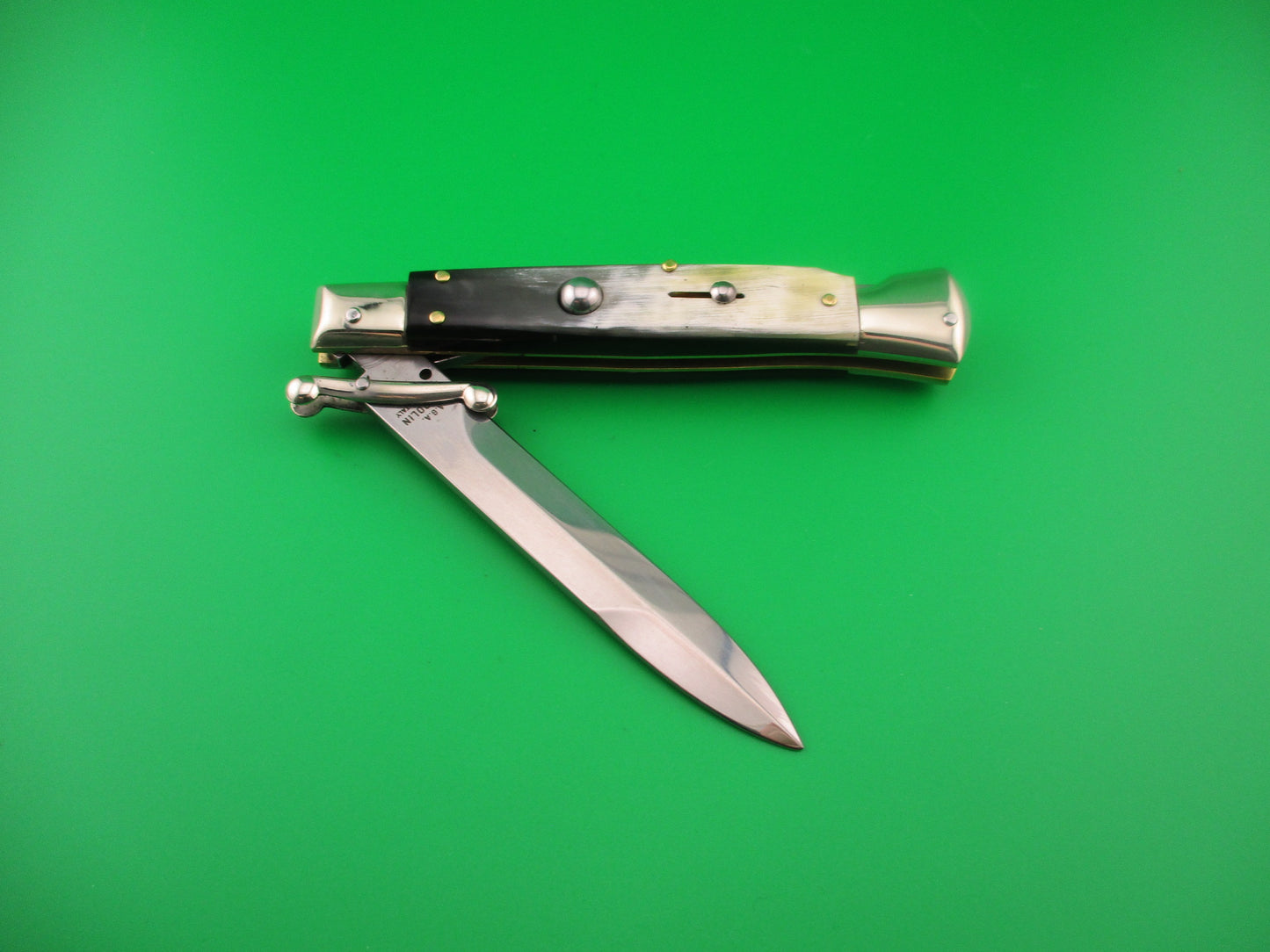 AGA CAMPOLIN 23cm Italian Swing Guard Horn Bayonet blade automatic knife