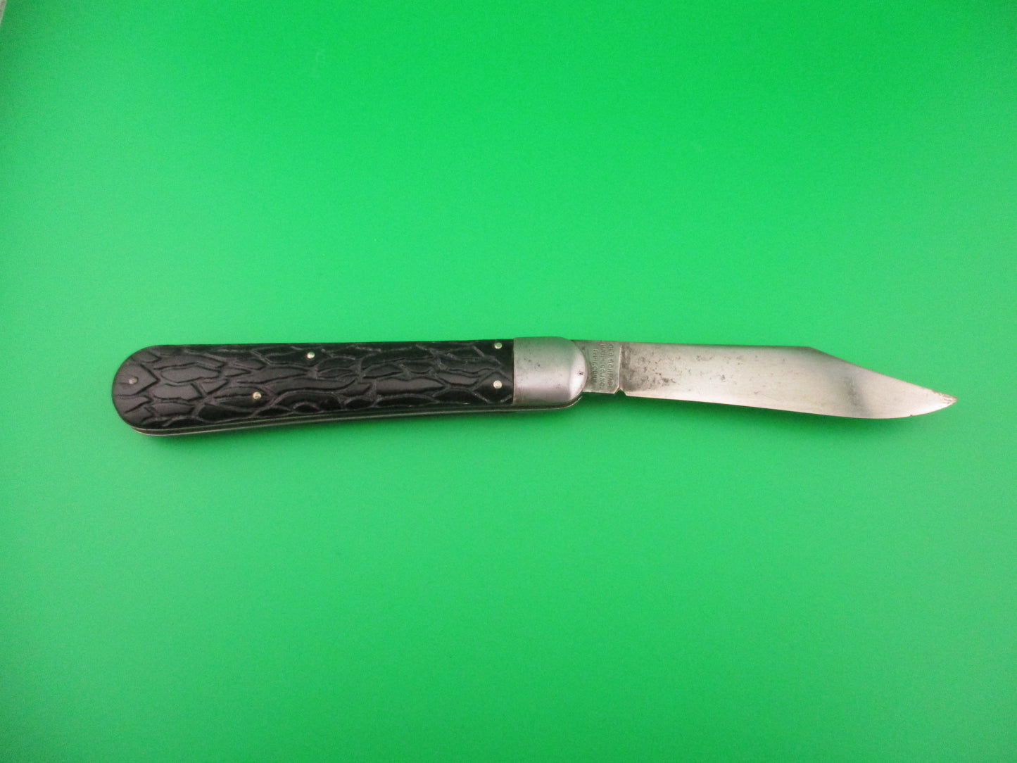 PRESTO Hunter Black Wormgroove scales Vintage Schrade automatic knife