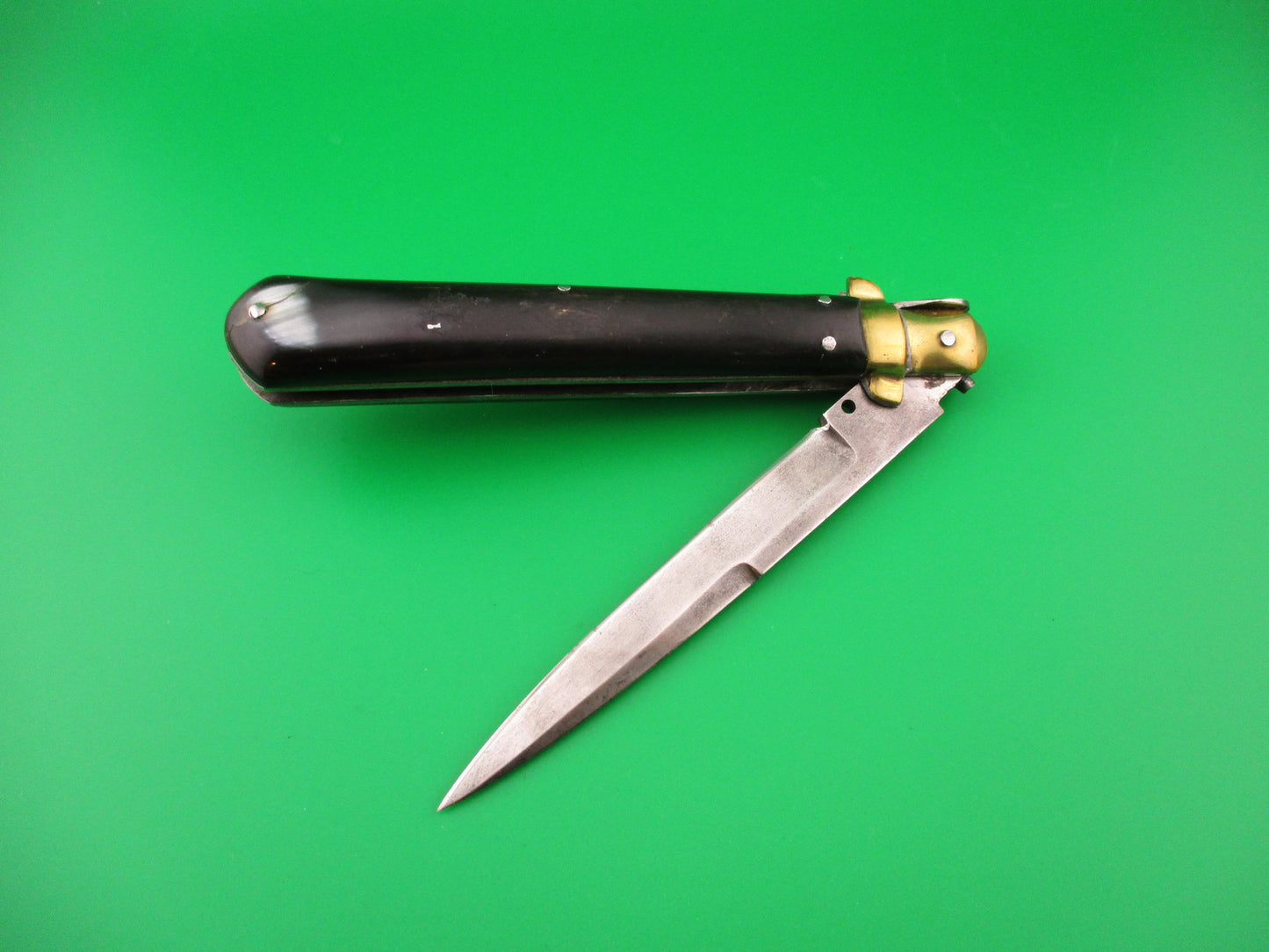 FROSOLONE 27cm Italian 1940s Picklock Wood Brass Vintage automatic knife