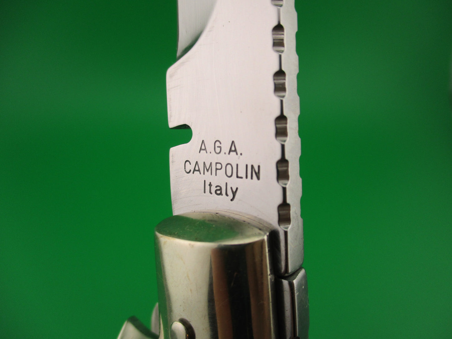 AGA CAMPOLIN 29cm Italian BLACK WIDOW Fulcrum Wasp Square button MOP automatic knife