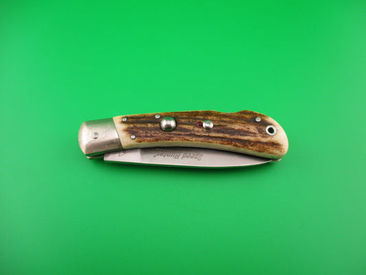 AKC MADE IN ITALY STAINLESS STEEL 18cm Italian Stag Speed Hunter First Run automatic knife