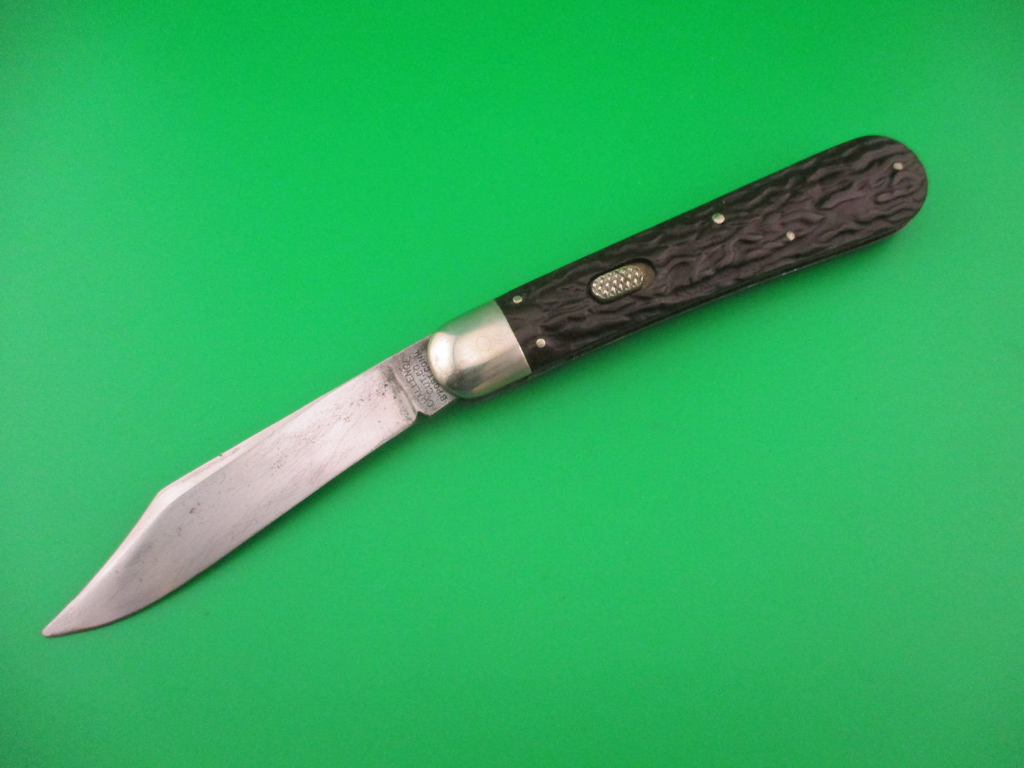CHALLENGE CUT CO FLYLOCK Antique Hunter Black Switchblade knife