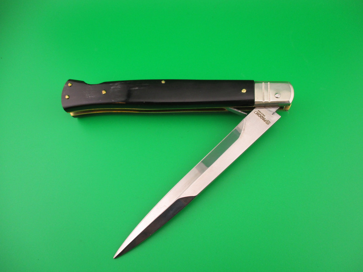 DM Dolphin 28cm Italian SHARK Bayonet lockback Horn handled automatic knife