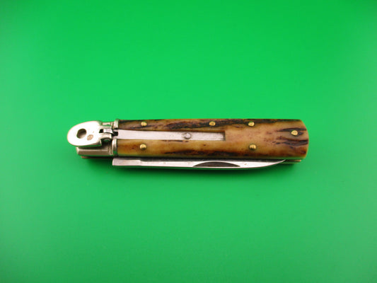 Hubertus SOLINGEN 9cm German Stag Lever Slim line automatic knife
