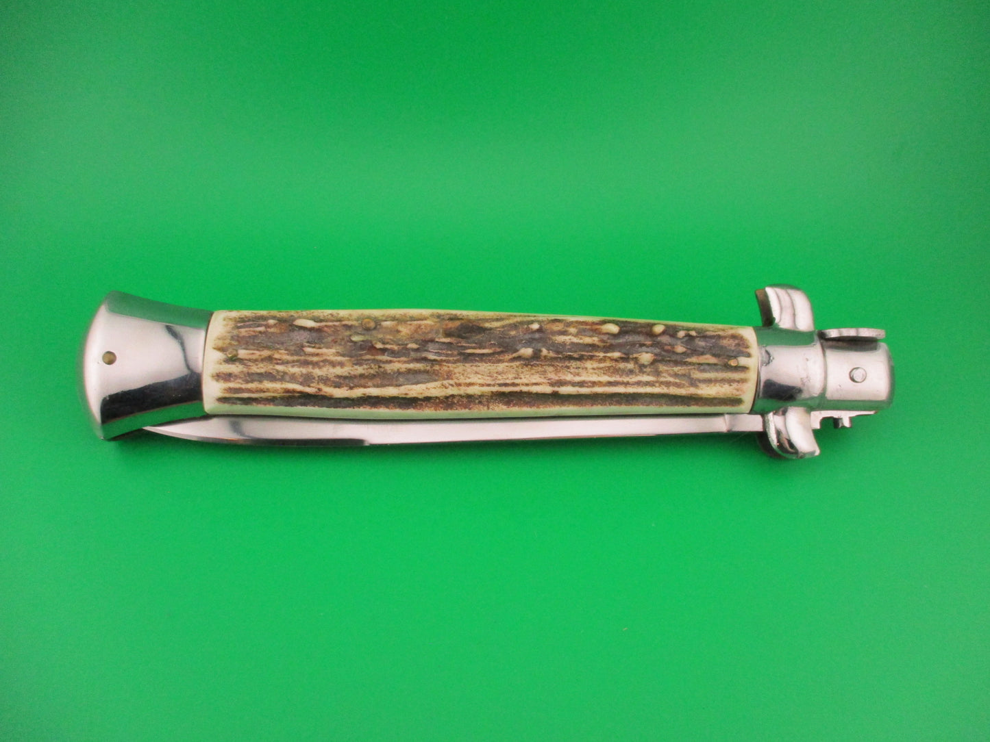 ROSTFREI ITALY 38cm Italian Transitional Stag swivel bolster vintage automatic knife