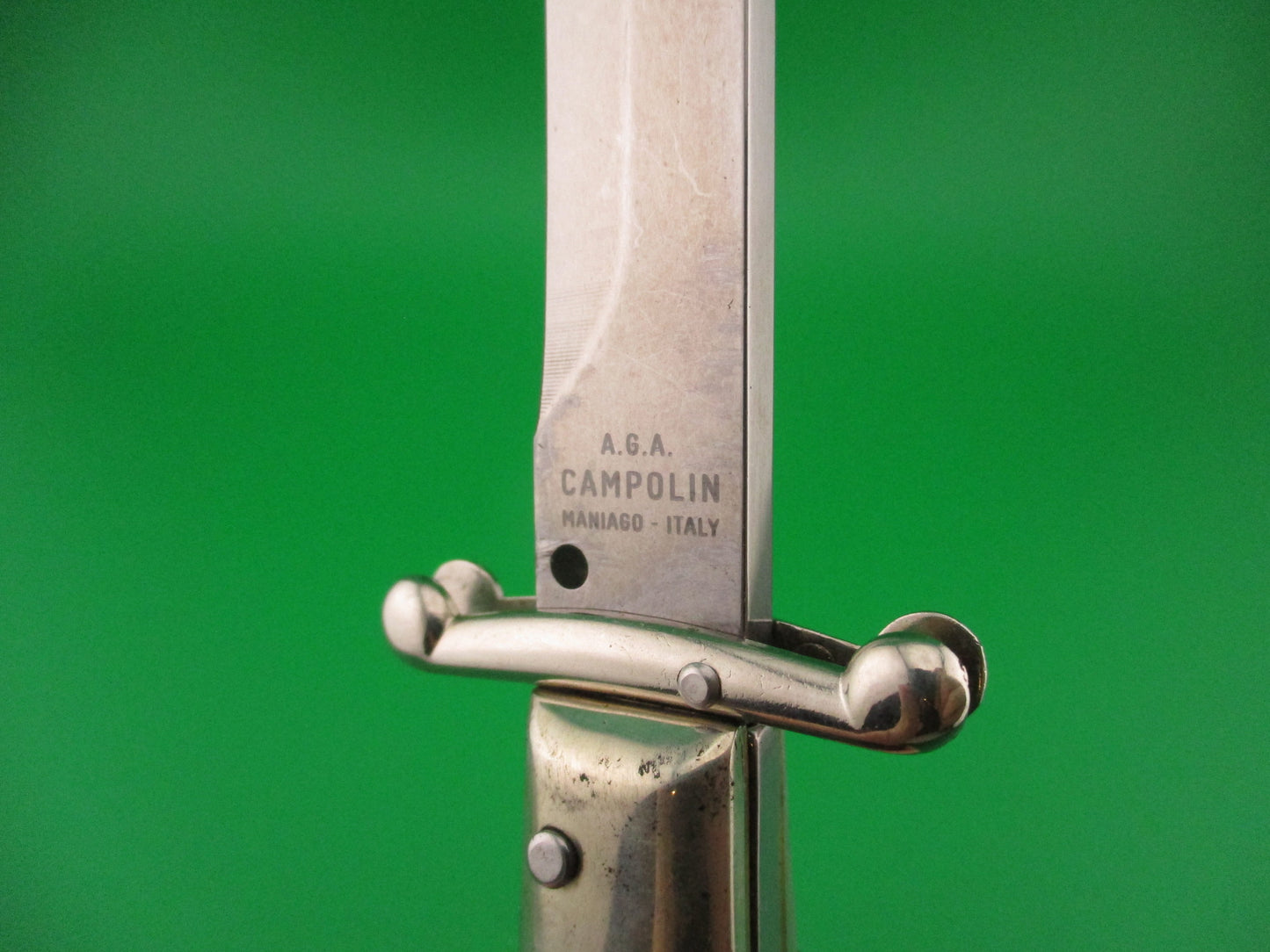 AGA CAMPOLIN 23cm Italian Swing Guard Horn Bayonet blade automatic knife