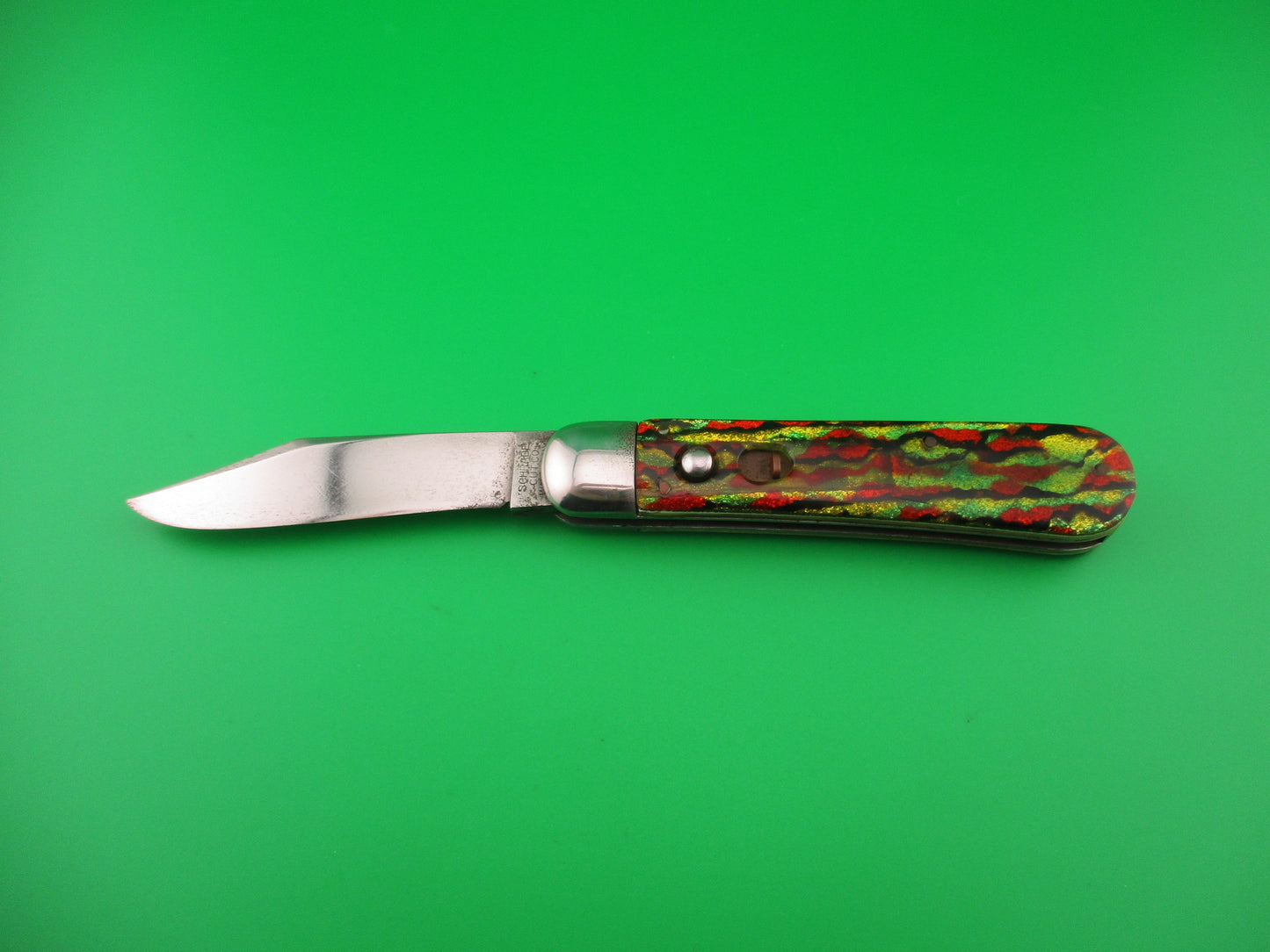 SCHRADE CUT CO Scout Christmas Tree Celluloid vintage automatic knife