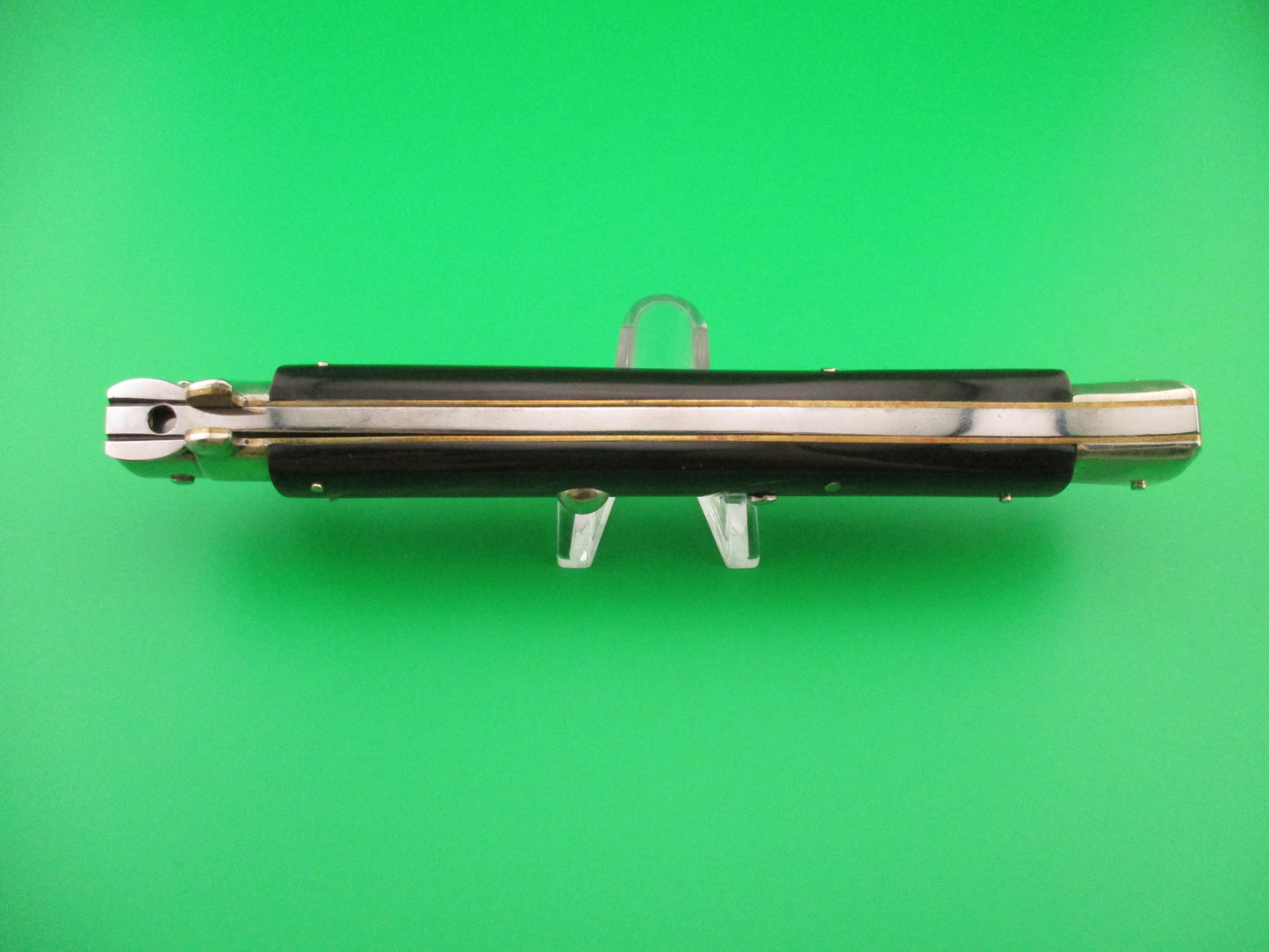 z AGA CAMPOLIN 33cm Picklock Stiletto Brown streaked horn NOS automatic knife