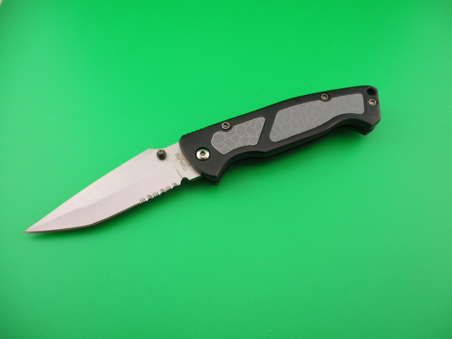 STAINLESS 8" COLT M-16 style Hidden Release DA Lockback automatic knife w Boot clip