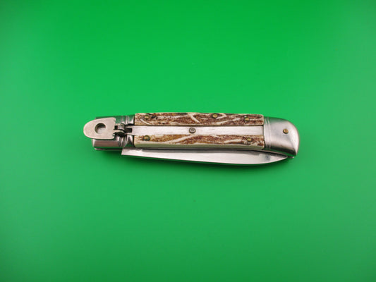 Rostfrei 20cm Italian Faux Stag lever vintage automatic knife